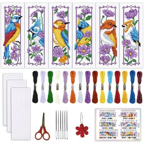 طقم إشارات مرجعية بغرز متقاطعة من ORIGACH مكونة من 6 مجموعات من الذئب والغابة للمبتدئين مع تعليمات خيط اللباد الداعمة، مجموعة إشارات مرجعية مطرزة مختومة للبالغين، ومحبي الكتب in Saudi Arabia