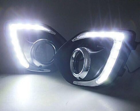 مجموعة غطاء مصباح الضباب الخفيف للقيادة النهارية والجري من Astra Depot 2X LED DRL متوافق مع Mitsubishi ASX Outlander Sport 2013-2015 in Saudi Arabia