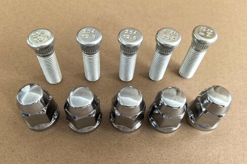 5PCS M12*1.5 Serrated Wheel Stud Bolts 610-254 12.73mm Knurl, 41.5mm Length with Lug Nuts Compatible with Chevy Malibu Corvette Impala Buick Cadillac GMC Saturn Pontiac Oldsmobile in Saudi Arabia