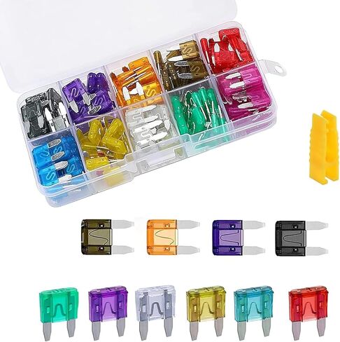 120 PCS Mini Fuse Kit, Car Fuses Assortment Automotive Kit, Mini Blade Fuses with Puller (2A/3A/5A/7.5A/10A/15A/20A/25A/30A/35A), Universal for Most Cars (Multicolored) in Saudi Arabia