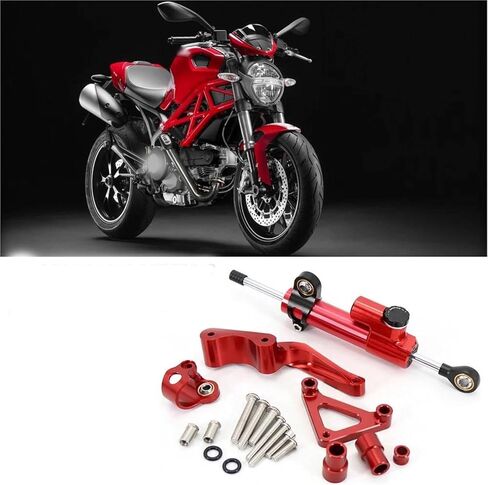 for Ducati Monster 696 795 796 2008 Motorcycle CNC Steering Damper Bracket Anti-Shake Device(Damper n Bracket 3) in Saudi Arabia