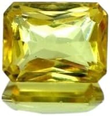 11.25 Ct Natural Emerald Cut Yellow Sapphire Loose Gemstone for Jewellery Making - in Saudi Arabia