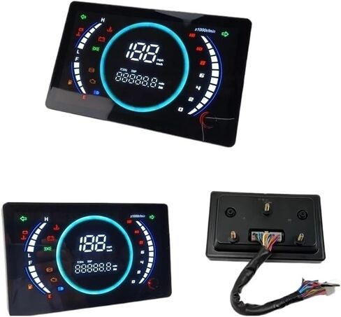Motorcycle Speedometer Universal Digital Meter Tachometer Motorcycle Tachometer RPM Tachometer Odometer Instrument Panel Dual in Kuwait