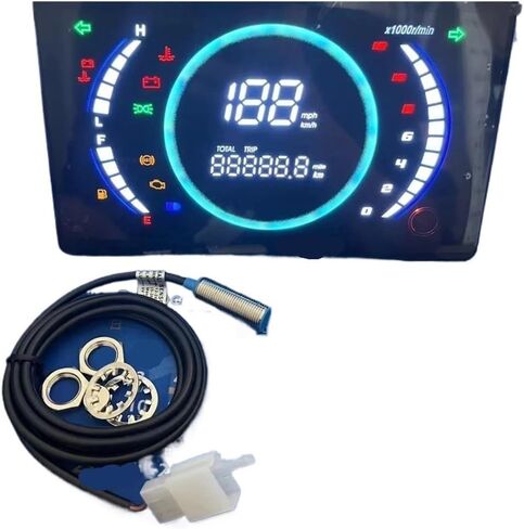 Motorcycle Speedometer Universal Digital Meter Tachometer Motorcycle Tachometer RPM Tachometer Odometer Instrument Panel Dual in Kuwait