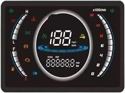 Motorcycle Speedometer Universal Digital Meter Tachometer Motorcycle Tachometer RPM Tachometer Odometer Instrument Panel Dual in Kuwait