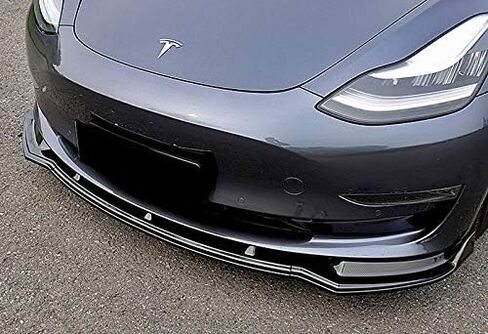 EPARTS 3 Pieces Style Carbon Fiber Look Front Bumper Lip Spoiler Splitter Side Body Kit Trim Protection Compatible with 2017-2023 Tesla Model 3 in Saudi Arabia