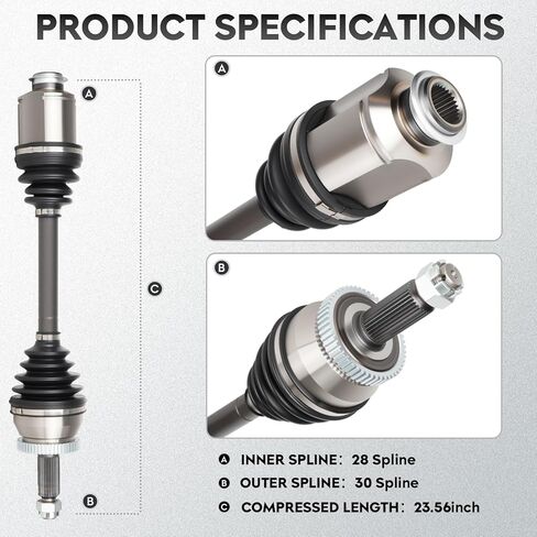 NEW Front Right CV Axle Shaft Assembly fits for Hyundai Santa Fe 2010 2011 2012 & Kia Sorento 2011 2012 2013, for 66-3654 in Saudi Arabia