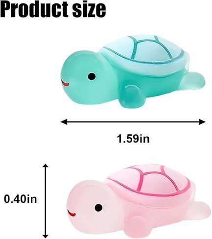2PCS Cute Tortoise Car Dashboard Ornament, Luminous Turtle Auto Rear View Accessories, Mini Resin Figurine Center Console Decoration for Car Interior, Home, Desk, Garden (Blue Green/Pink) in Saudi Arabia