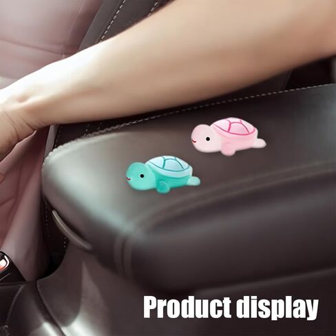 2PCS Cute Tortoise Car Dashboard Ornament, Luminous Turtle Auto Rear View Accessories, Mini Resin Figurine Center Console Decoration for Car Interior, Home, Desk, Garden (Blue Green/Pink) in Saudi Arabia