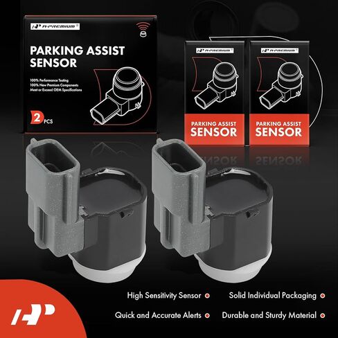 مستشعر A-Premium 2-PC الأمامي الخلفي الخلفي للمساعدة في ركن السيارة متوافق مع موديلات إنفينيتي ونيسان - QX60 2016-2021، Q50 2018-2021، QX80 2018-2021، Q60 2018-2021، Titan 2016-2021 in Saudi Arabia