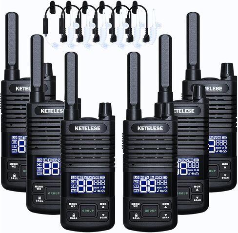 KETELESE Long Range Walkie Talkies for Adults, 22 Channel 2 Way Radio, USB C Rechargeable FRS Walkie-Talkie with Earpiece, NOAA, VOX, Group Call for Traveling Biking Camping Hiking, 4 Pack in Saudi Arabia