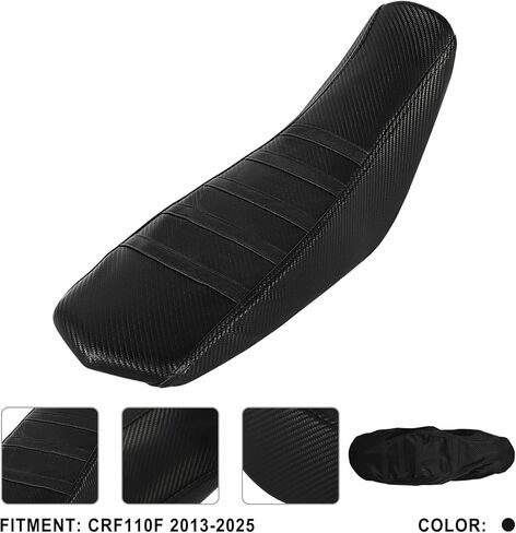 غطاء مقعد الدراجة الترابية غير قابل للانزلاق لـ CRF110F CRF110 CRF 110 110F 2013-2025، غطاء مقعد الدراجة الناعم باللون الأسود in Saudi Arabia