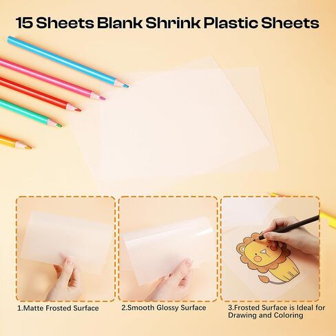 Csyidio 160PCS Shrink Plastic Sheet Kit with 15PCS Shrink Papers, UV Resin, UV Lamp and Keychains Accessories for Kids Craft Ornaments, DIY Key Chains & Christmas Decor in Kuwait