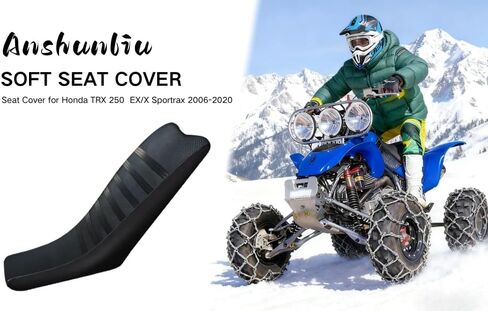 غطاء مقعد ملتف بالكامل لسيارة Honda TRX 250 TRX250 EX/X Sportrax 2006-2020 / جلد ممتاز/مقاوم للماء/مقاوم للبقع (أسود) in Kuwait
