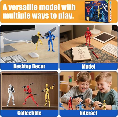 6-Pack Titan 13 Action Figure Set Assembly Completed, Multi-Colored Magnetic Robo Dummy Nova 13 Action Figures with Weapons, for Boys Desktop Decorations, Muñeco de acción T 13 in Saudi Arabia