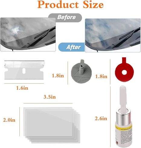 Windshield Repair Kit, Upgraded Windshield Crack Repair Kit, 4 Pack Glass Repair Kit, Windshield Chip Repair Kit Glass Repair Fluid Quick Fix for Chips, Cracks, Star-Shaped Crack in Saudi Arabia