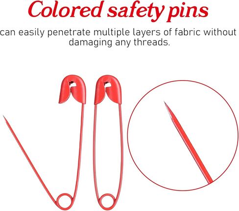 Red Safety Pins, 100 Pcs 30mm / 1.2 Inch Heavy Duty Quilting Pins Metal Sewing Pin for DIY Crafts, Jewelry Making, Clothing in Kuwait