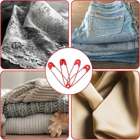 Red Safety Pins, 100 Pcs 30mm / 1.2 Inch Heavy Duty Quilting Pins Metal Sewing Pin for DIY Crafts, Jewelry Making, Clothing in Kuwait