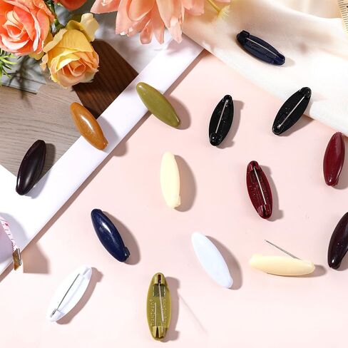 48pcs Scarf Safety Pins Colorful Plastic Brooch Pins Hollow Oval Hijab Pin Non-Slip Fashion Brooches Pin Safety Locking Cloth Sweater Shawl Pin's Headscarf Decoration for Women Muslim Scarf in Saudi Arabia