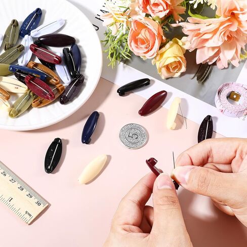 48pcs Scarf Safety Pins Colorful Plastic Brooch Pins Hollow Oval Hijab Pin Non-Slip Fashion Brooches Pin Safety Locking Cloth Sweater Shawl Pin's Headscarf Decoration for Women Muslim Scarf in Saudi Arabia