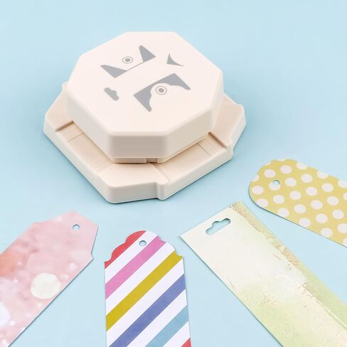 4-in-1 Tag Punch for Paper Crafts, 2026 New Gift Tag Marker Punch, 4cm/3cm/2cm Label Corner Punches for Crafting, 4 Shapes Card Making Arts Corner Cutter DIY Projects, Photo,Cards, Scrapbook Pages in Saudi Arabia