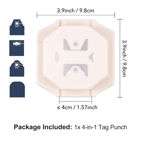 4-in-1 Tag Punch for Paper Crafts, 2026 New Gift Tag Marker Punch, 4cm/3cm/2cm Label Corner Punches for Crafting, 4 Shapes Card Making Arts Corner Cutter DIY Projects, Photo,Cards, Scrapbook Pages in Saudi Arabia