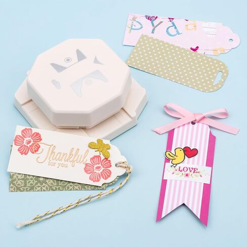 4-in-1 Tag Punch for Paper Crafts, 2026 New Gift Tag Marker Punch, 4cm/3cm/2cm Label Corner Punches for Crafting, 4 Shapes Card Making Arts Corner Cutter DIY Projects, Photo,Cards, Scrapbook Pages in Saudi Arabia