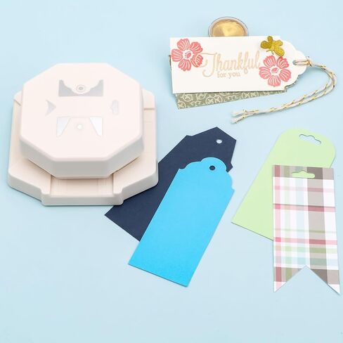 4-in-1 Tag Punch for Paper Crafts, 2026 New Gift Tag Marker Punch, 4cm/3cm/2cm Label Corner Punches for Crafting, 4 Shapes Card Making Arts Corner Cutter DIY Projects, Photo,Cards, Scrapbook Pages in Saudi Arabia