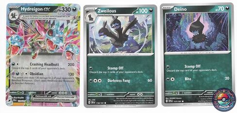 Hydreigon ex 119/191 - Surgeing Sparks - مجموعة بطاقات Tera Pokemon Evolution in Kuwait