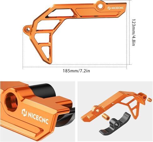 NICECNC Black Front Chain Guard Compatible with KTM 690 Enduro R/SMC R 2009-2025, Compatible with Husqvarna 701 Enduro/SM 2016-2025, Compatible with GasGas 700 SM/ES 2022-2025 in Saudi Arabia
