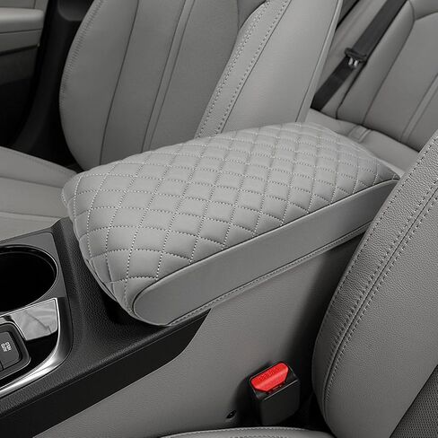 KBH Center Console Armrest Cover for Hyundai Sonata 2015 2016 2017 2018 2019, Middle Console Lid Protector Foam Pad, PU Leather Interior Accessories, Gray in Saudi Arabia