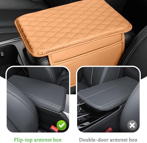 Car Center Console Cover, Universal Center Console Protector Pad with Soft Microfiber Leather & 2 Storage Pockets, Non-Slip Cushion for Car SUV Truck Interior Accessories (Black) in Saudi Arabia