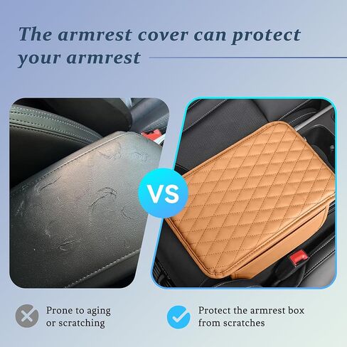 Car Center Console Cover, Universal Center Console Protector Pad with Soft Microfiber Leather & 2 Storage Pockets, Non-Slip Cushion for Car SUV Truck Interior Accessories (Black) in Saudi Arabia