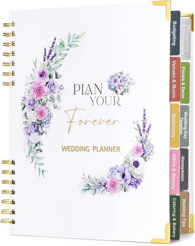 Wedding Planner Book and Organizer for Bride - 184 Pages Wedding Planning Book with Guest Lists, Checklists, Calendars and Pockets, Engagement Gift for Bride to Be and Couples in Kuwait