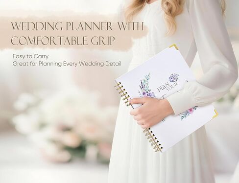 Wedding Planner Book and Organizer for Bride - 184 Pages Wedding Planning Book with Guest Lists, Checklists, Calendars and Pockets, Engagement Gift for Bride to Be and Couples in Kuwait