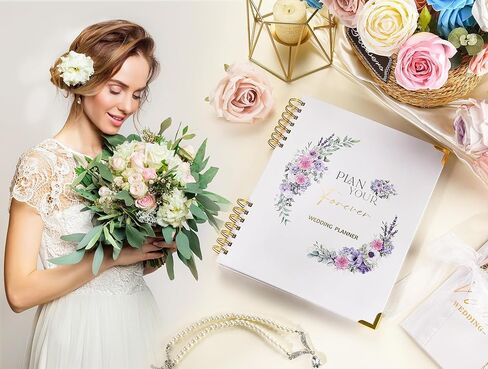 Wedding Planner Book and Organizer for Bride - 184 Pages Wedding Planning Book with Guest Lists, Checklists, Calendars and Pockets, Engagement Gift for Bride to Be and Couples in Kuwait