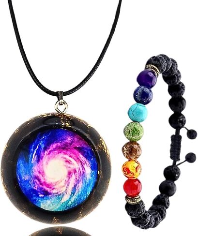 أورجونيت شقرا قلادة الملكيت الأخضر كريستال أورجون قلادة قلادة الريكي الروحي شفاء مولد الطاقة in Kuwait