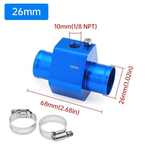 1Pc Car Water Temp Gauge Radiator Temperature Water Temp Joint Pipe Sensor 40mm 38mm 36mm 34mm 32mm 30mm 28mm Hose Adapter(Black 38mm) in Saudi Arabia