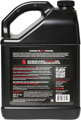 Doc's Diesel 15W-40 Full Synthetic Heavy Duty Diesel Oil DOCS15W40-4 | 4-Gallons in Saudi Arabia