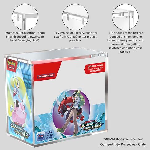 Acrylic Booster Box Protector for PKMN, 5mm Thick UV-Resistant Display Case with 6-Point Magnetic Seal, Stackable Storage for Booster Box case （Single Case） in Saudi Arabia