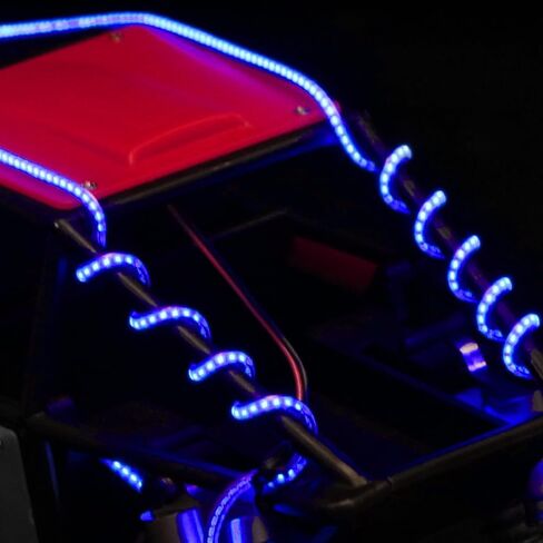 GLOBACT 2PCS RC LED أضواء الشريط مرنة Cuttable لمحور SCX10 SCX24 TRX4 TRX6 TRX4M Redcat 1/10 1/18 1/24 RC الزاحف أجزاء ترقية عالمية (أزرق) in Kuwait