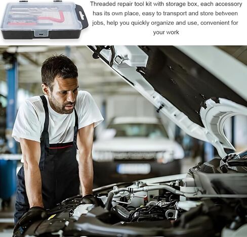 15 PCS Thread Repair Kit, M10×1.5 Metric Thread Repair Tool Set for Automotive Repair, Thread Repair Insert Kit with Hexagon Wrench and Drill, Universal Car Accessories (M10×1.25, 15pcs) in Saudi Arabia