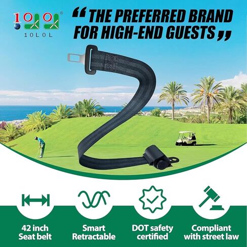 Golf Cart Seat Belts-42in Universal Retractable Set Fit for Yamaha/Club Car/EZGO/Go-Kart/ATV/UTV/Bus Seat Belts Kit (Without Mounting Bar) in Kuwait