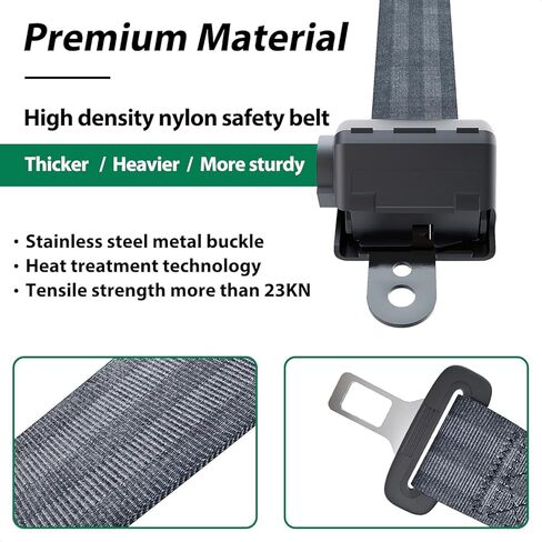 Golf Cart Seat Belts-42in Universal Retractable Set Fit for Yamaha/Club Car/EZGO/Go-Kart/ATV/UTV/Bus Seat Belts Kit (Without Mounting Bar) in Kuwait