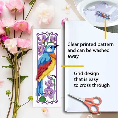 طقم إشارات مرجعية بغرز متقاطعة من ORIGACH مكونة من 6 مجموعات من الذئب والغابة للمبتدئين مع تعليمات خيط اللباد الداعمة، مجموعة إشارات مرجعية مطرزة مختومة للبالغين، ومحبي الكتب in Saudi Arabia