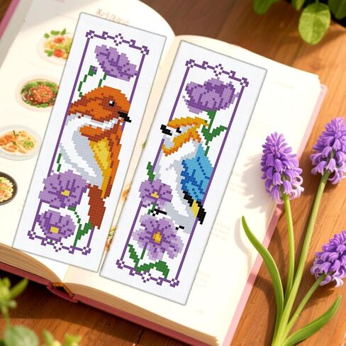 طقم إشارات مرجعية بغرز متقاطعة من ORIGACH مكونة من 6 مجموعات من الذئب والغابة للمبتدئين مع تعليمات خيط اللباد الداعمة، مجموعة إشارات مرجعية مطرزة مختومة للبالغين، ومحبي الكتب in Saudi Arabia
