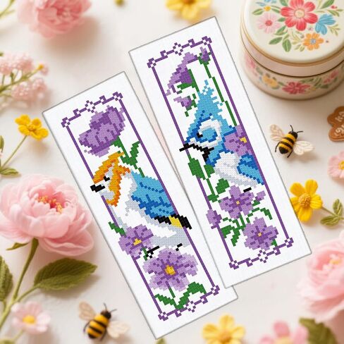 طقم إشارات مرجعية بغرز متقاطعة من ORIGACH مكونة من 6 مجموعات من الذئب والغابة للمبتدئين مع تعليمات خيط اللباد الداعمة، مجموعة إشارات مرجعية مطرزة مختومة للبالغين، ومحبي الكتب in Saudi Arabia