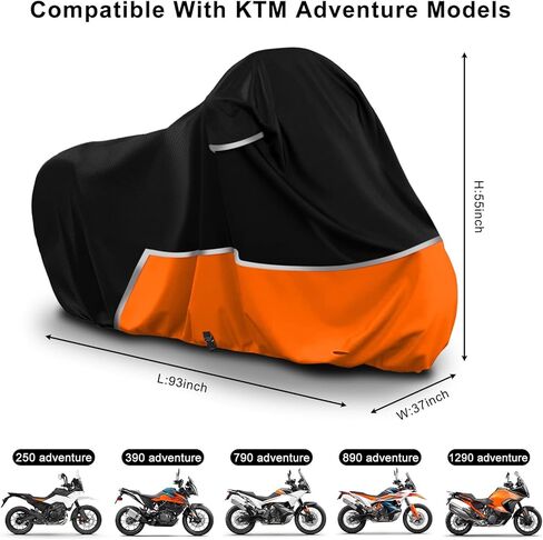 غطاء دراجة نارية مقاوم للماء متوافق مع طراز KTM Duke 125/200/390/790/890، غطاء دراجة نارية من قماش أكسفورد 420D لحماية غبار المطر الثلجي in Saudi Arabia