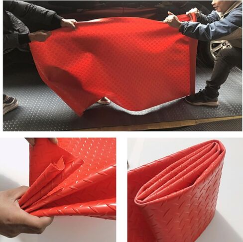 Water/Stain Resistant,PVC Garage Mats Flooring Roll,Thickened PVC Roll Floor Mats，for Under Car, Heavy Duty Parking Mats(Grey,1.3x1m/4.2x3.2ft) in Saudi Arabia