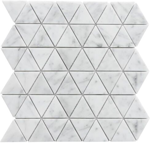 Burgos White Marble Mosaic Floor and Wall Tile (Pack of 11) in Saudi Arabia